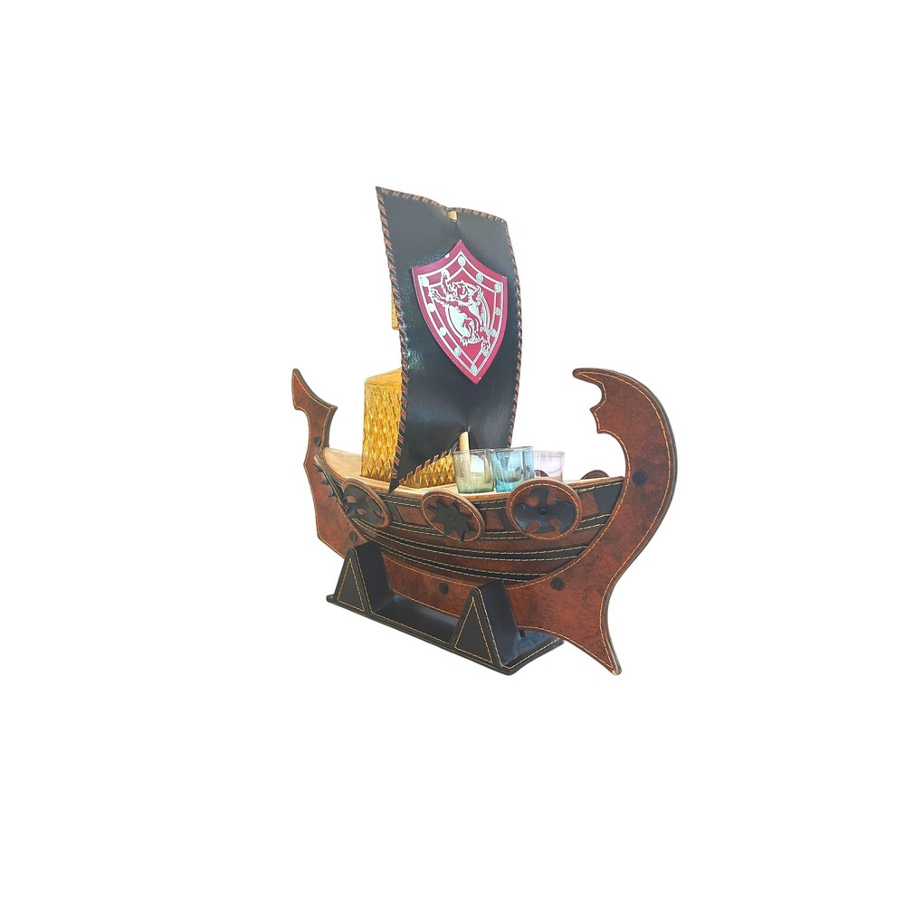 Vintage Viking Longship Barware Decanter Set Dragon Ship Castlecore Man Cave - Picture 4 of 14